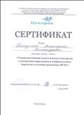 Сертификат "Совершенствование педагогического мастерства в декоративно-прикладном и изобразительном творчестве в условиях реализации ФГОС"